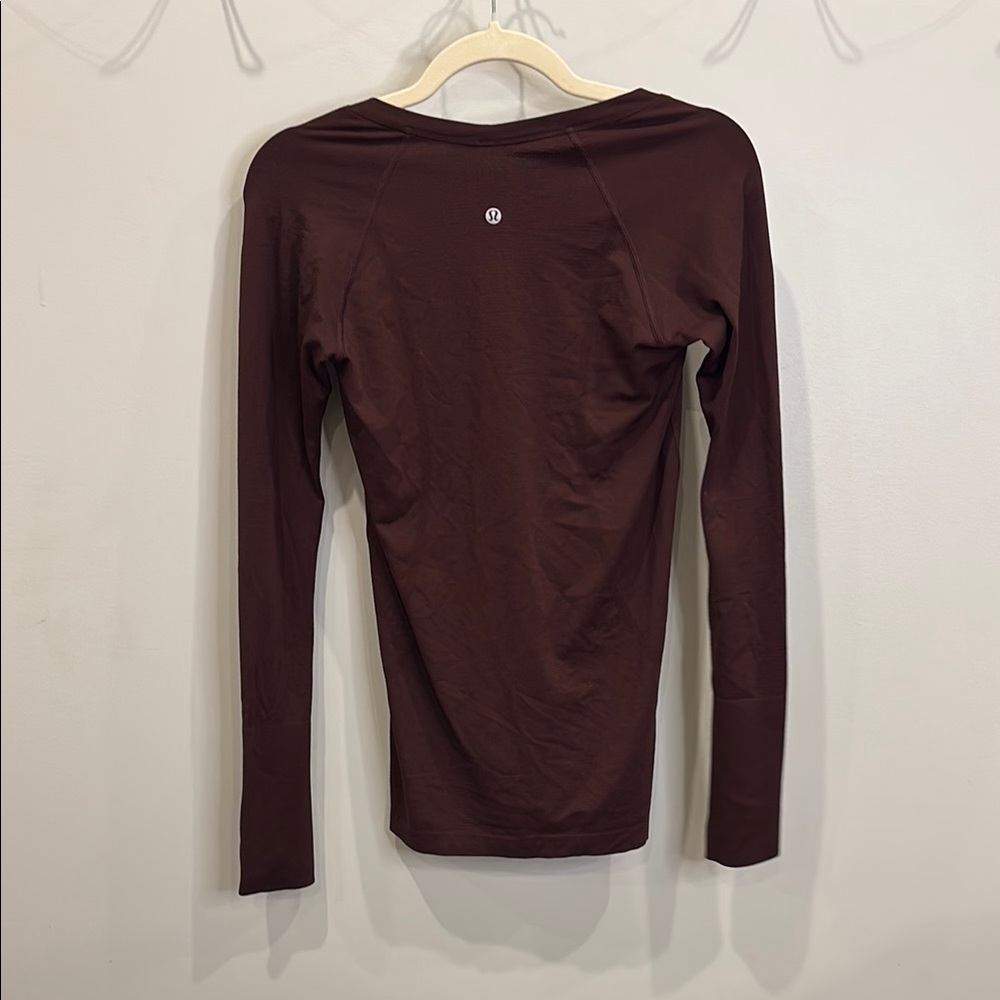 Women's Long Sleeve Top - maroon - Picture 2 of 2